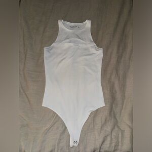 White Abercrombie cut out bodysuit. Size small
